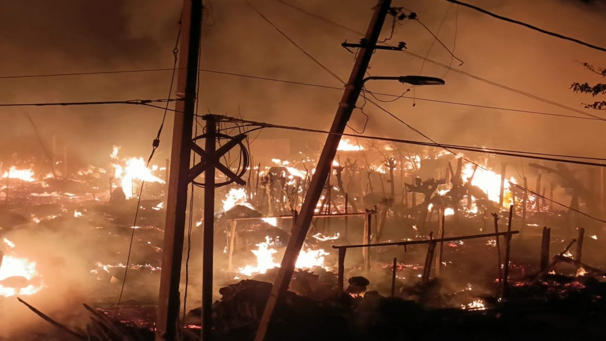 Fierce fire broke out near Bhagalpur airport, cylinder blast is said to be the reason