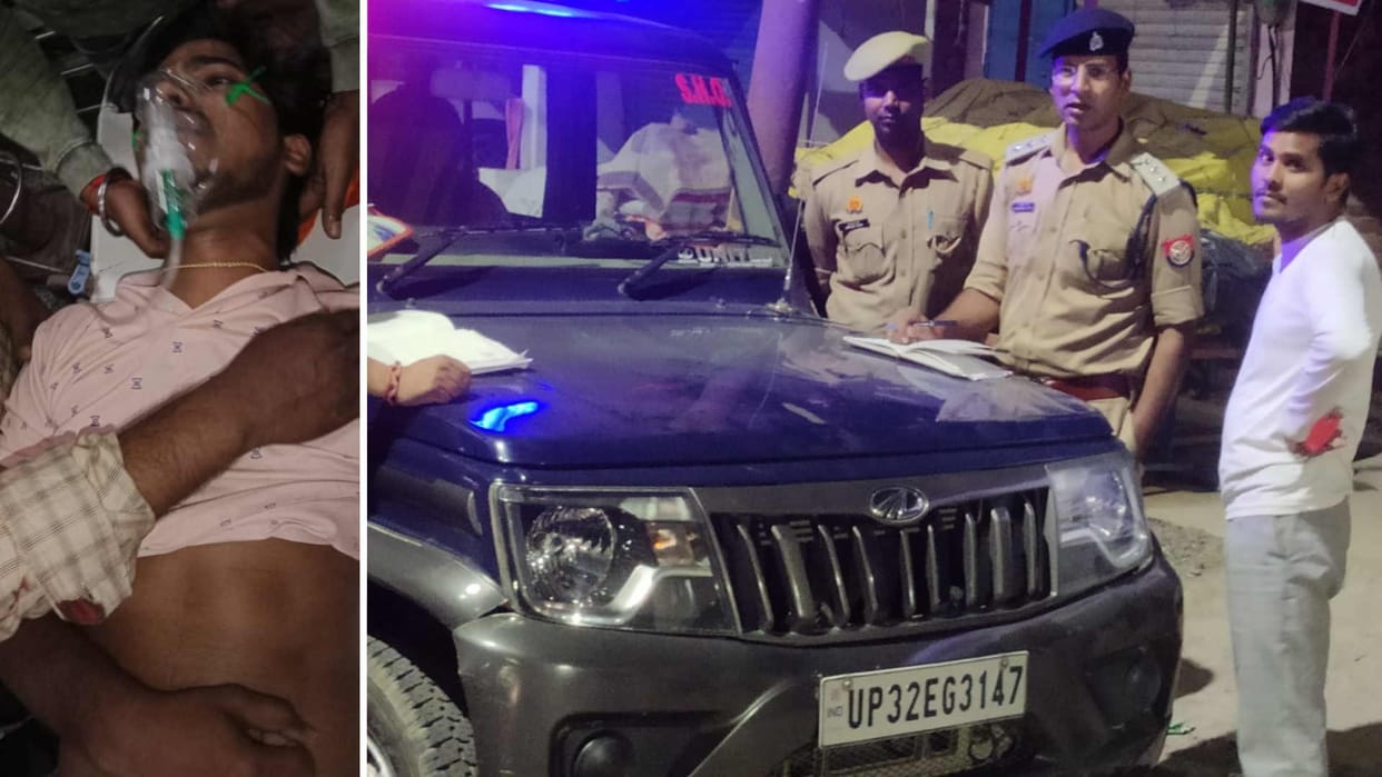 mafia gun shot contractor in Gorakhpur