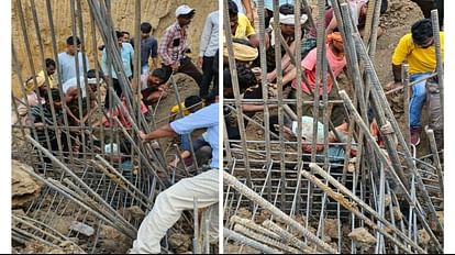 Bhopal News: कोलार सिक्सलेन निर्माण में मिट्टी धंसी, दो मजदूर दबे Bhopal News: Soil subsidence in Kolar Sixlane construction, two laborers buried