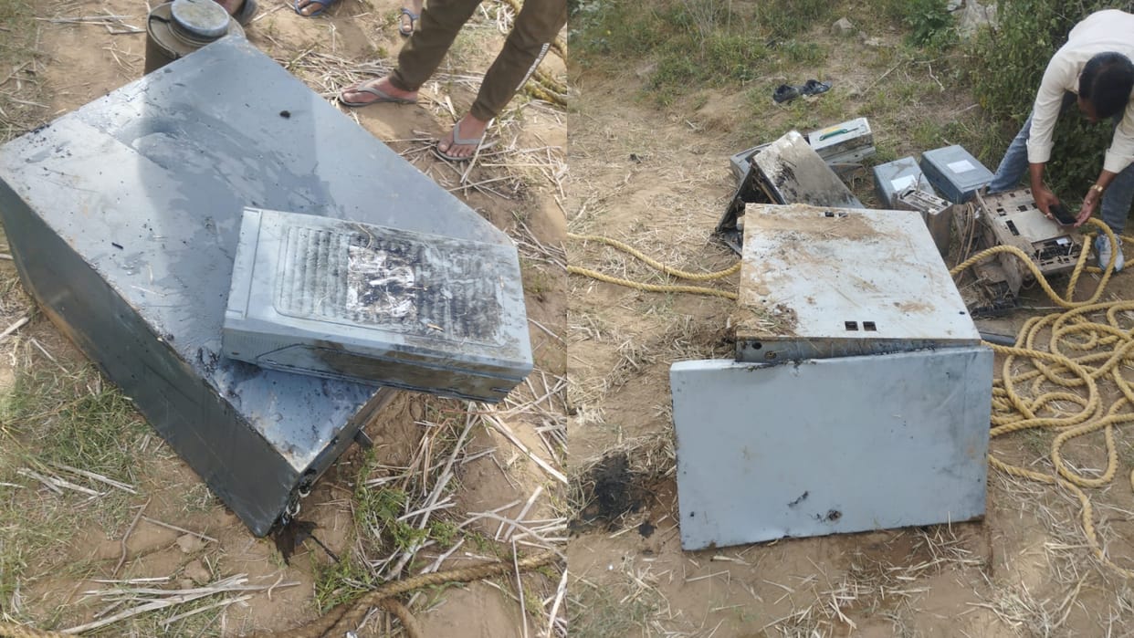 Sikar Crime ATM machine recovered from well Bharala village Neemkathana ATM looted Manpura Dausa