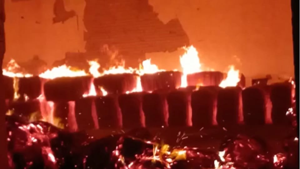 Fire broke out in the godown of paddy collection center