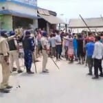 कलियागंज में पुलिस।