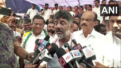 Karnataka: Election officials check helicopter in which DK Shivakumar family travelled