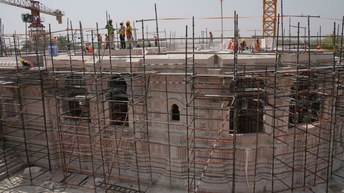 CM Yogi Adityanath shares the pics of Ram Temple construction.