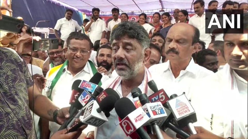 Karnataka: Election officials check helicopter in which DK Shivakumar family travelled