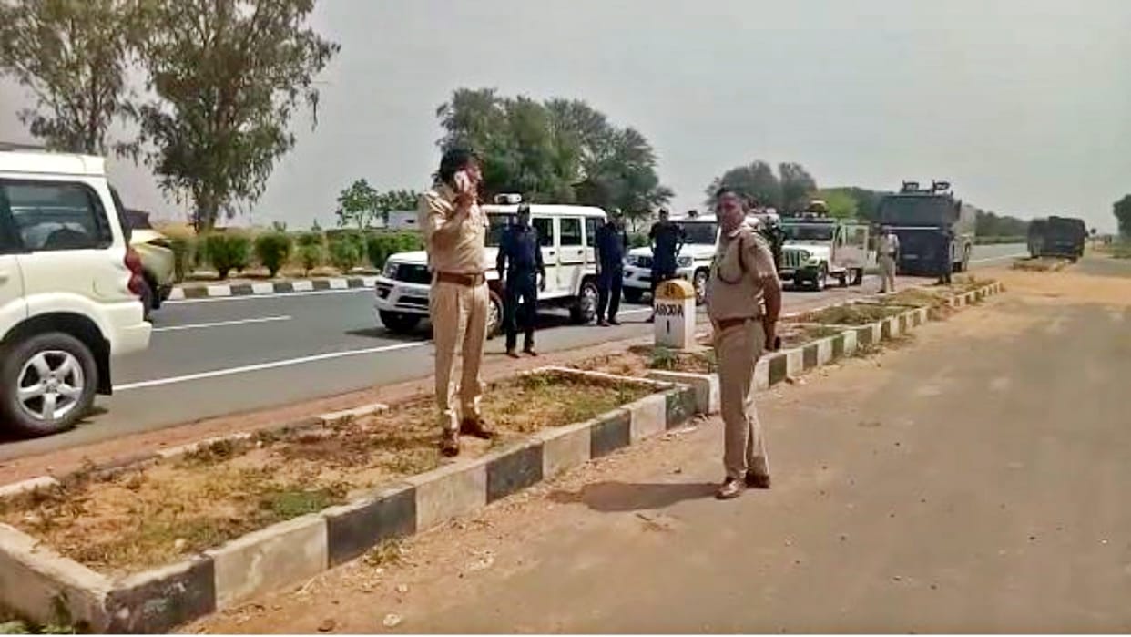 Saini, Kushwaha, Maurya, Samaj block highway in Bharatpur for Murari Lal Saini's release