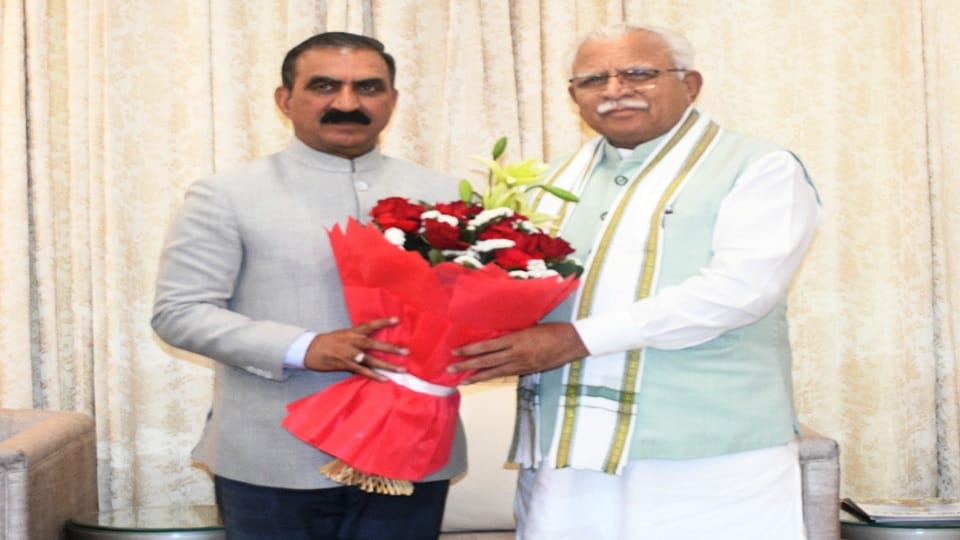 Meeting of Himachal and Haryana: CM Manohar Lal said - No decision on water cess, we agree to disagree