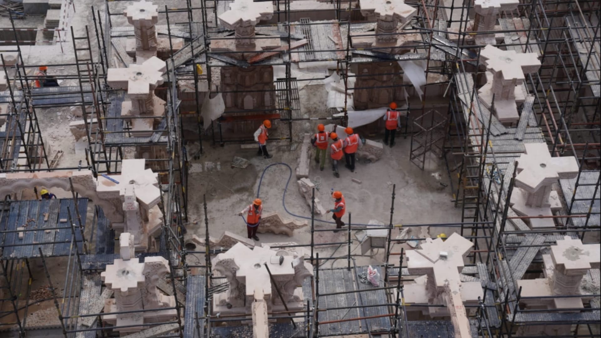 CM Yogi Adityanath shares the pics of Ram Temple construction.