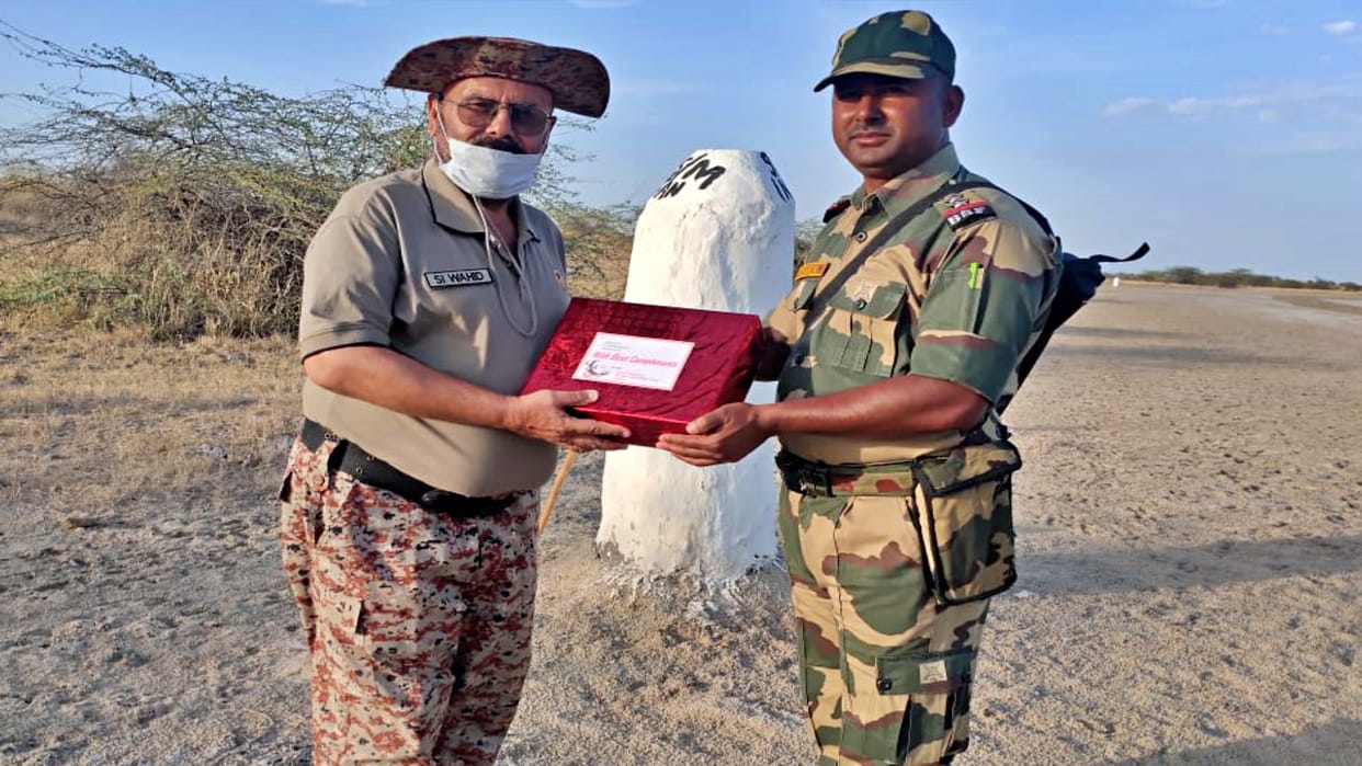 BSF and Pak Rangers and Pak Marines congratulate each other on Eid