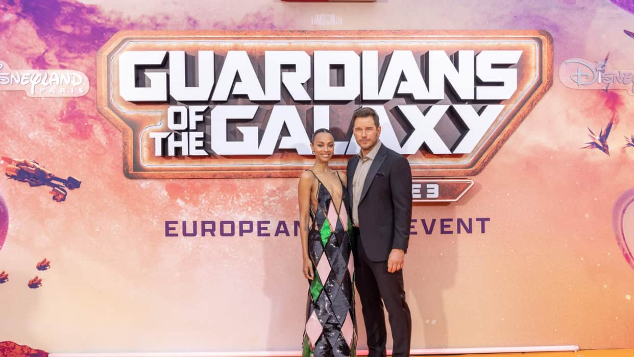 Chris Pratt Zoe Saldana Karen Gillan Pom Klementieff Guardians Of the Galaxy Volume 3 European Gala Event