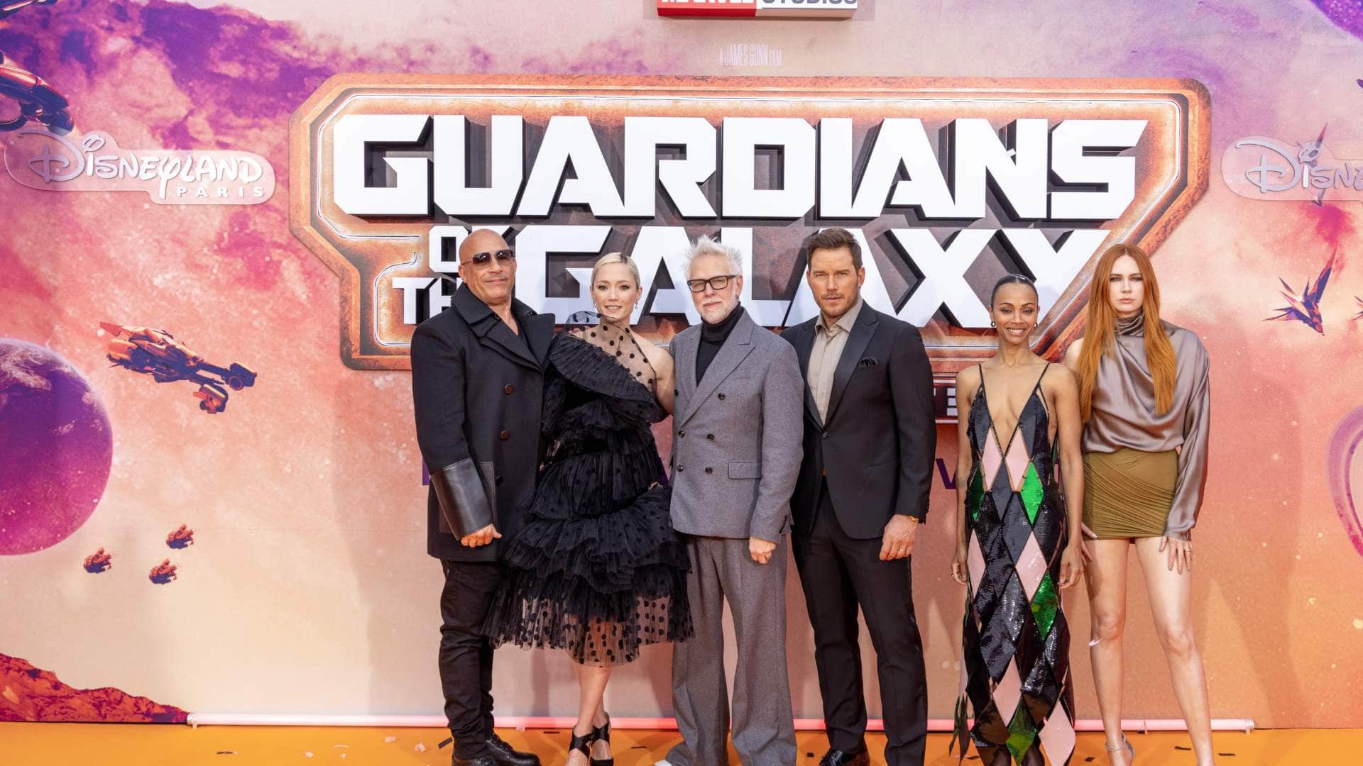 Chris Pratt Zoe Saldana Karen Gillan Pom Klementieff Guardians Of the Galaxy Volume 3 European Gala Event