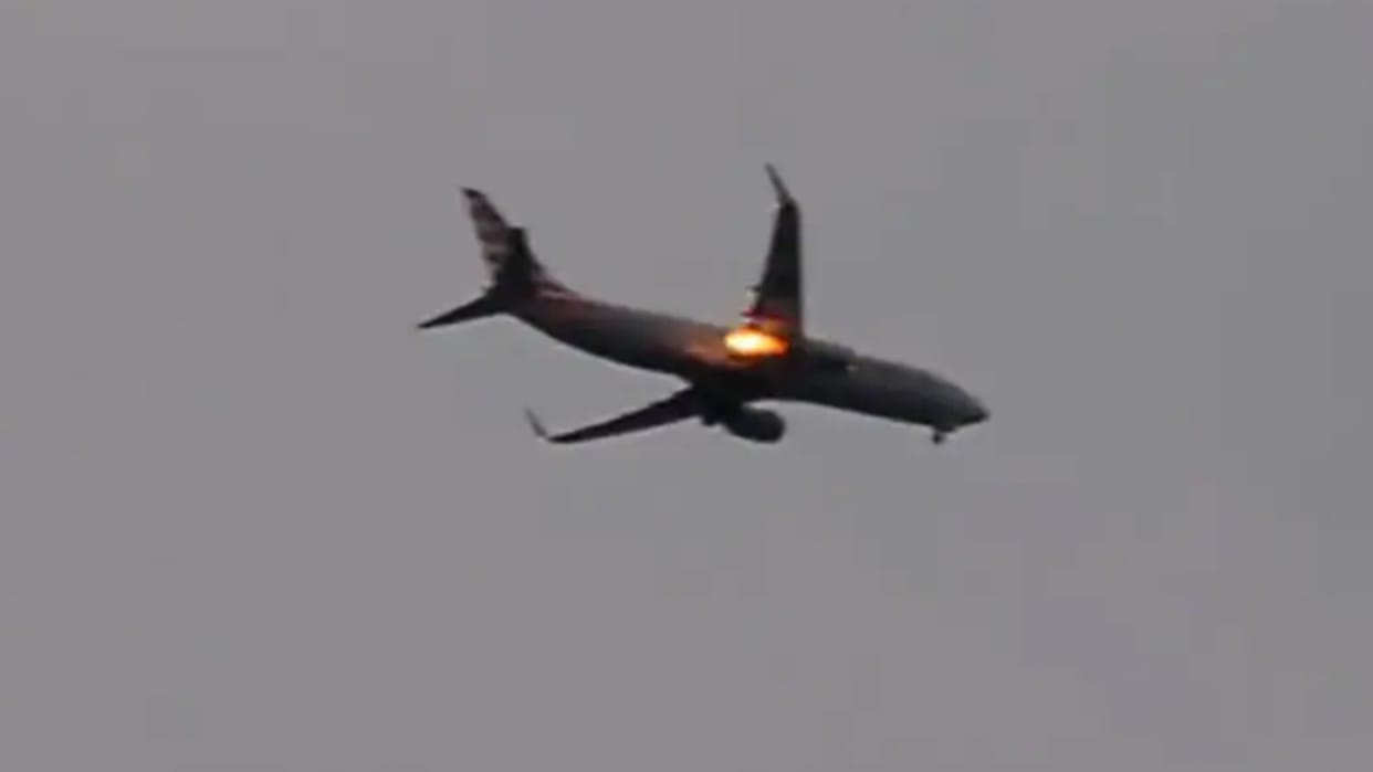 American Airlines Plane catches fire after bird strike Makes Emergency Landing on Columbus airport