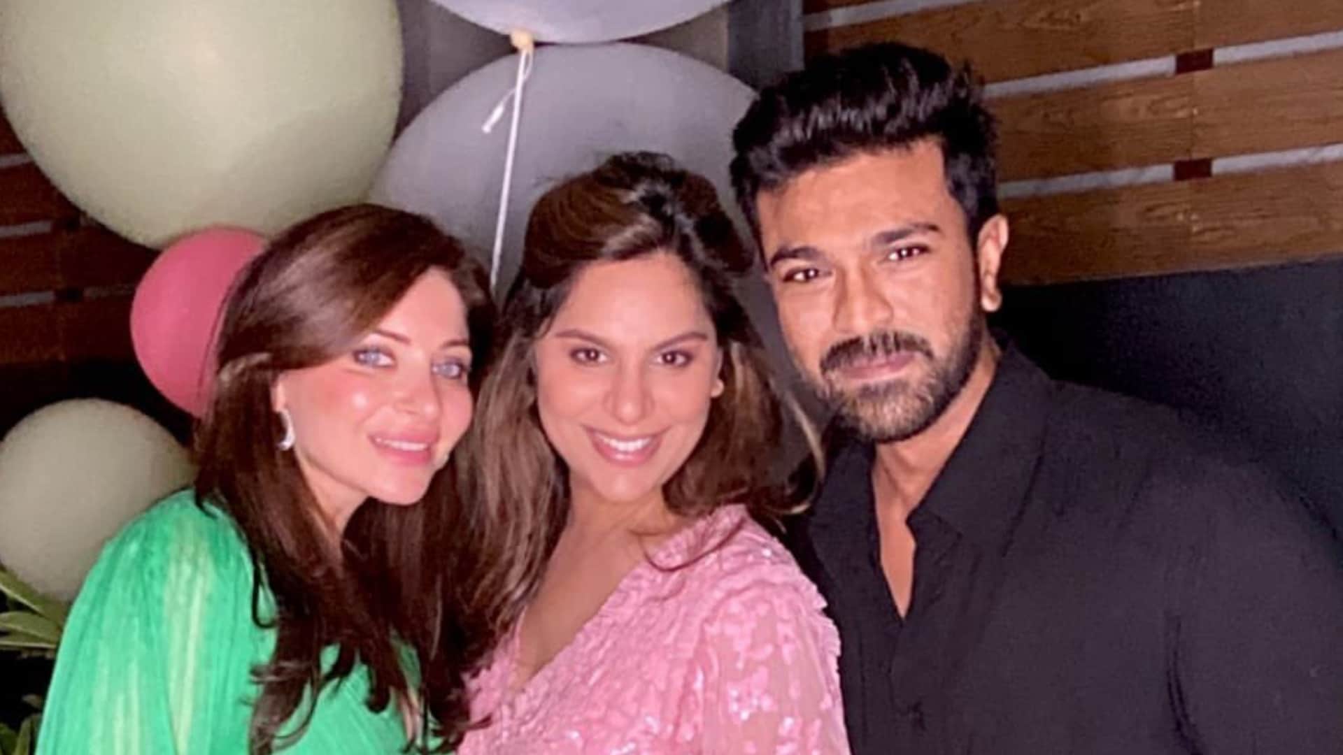 Ram Charan and  Upasana Konidela hosted Baby shower Function Allu Arjun take the stage photos goes viral