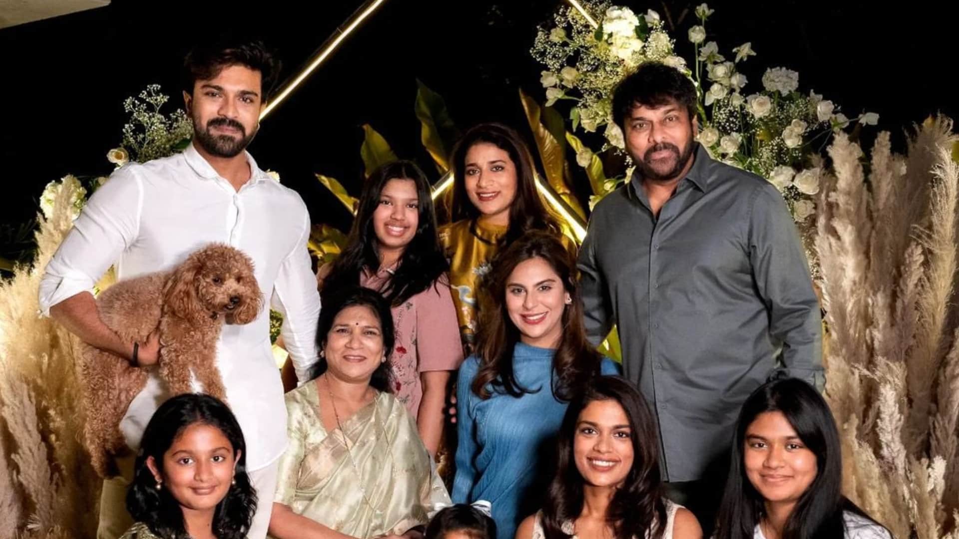 Ram Charan and  Upasana Konidela hosted Baby shower Function Allu Arjun take the stage photos goes viral
