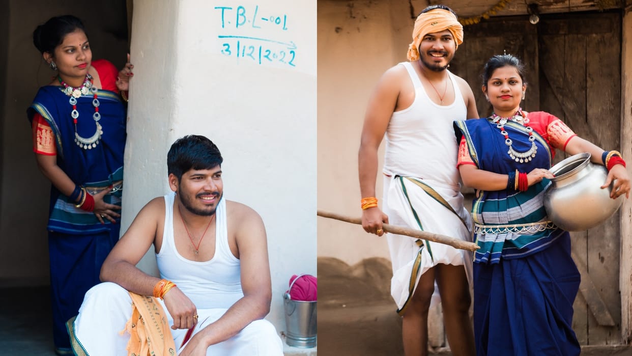 engineer got pre wedding shoot done in chhattisgarhi style in janjgir-champa
