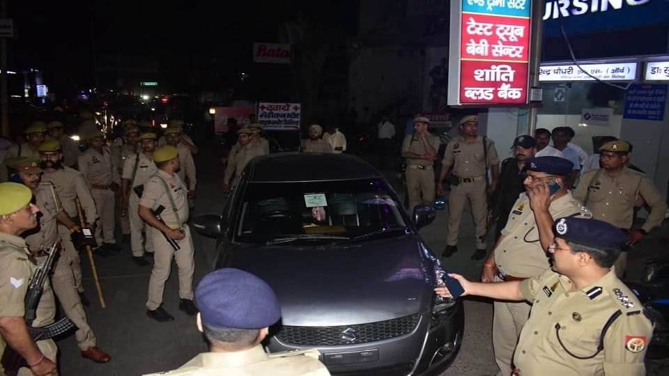 Two vehicles caught near the car meeting the MLAs from the Assembly Secretariat