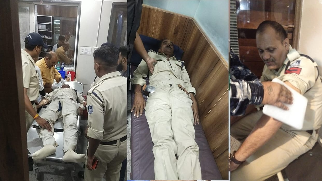 Uncontrollable car hit policemen, one ASI, two head constables injured, accident near Santji's cottage