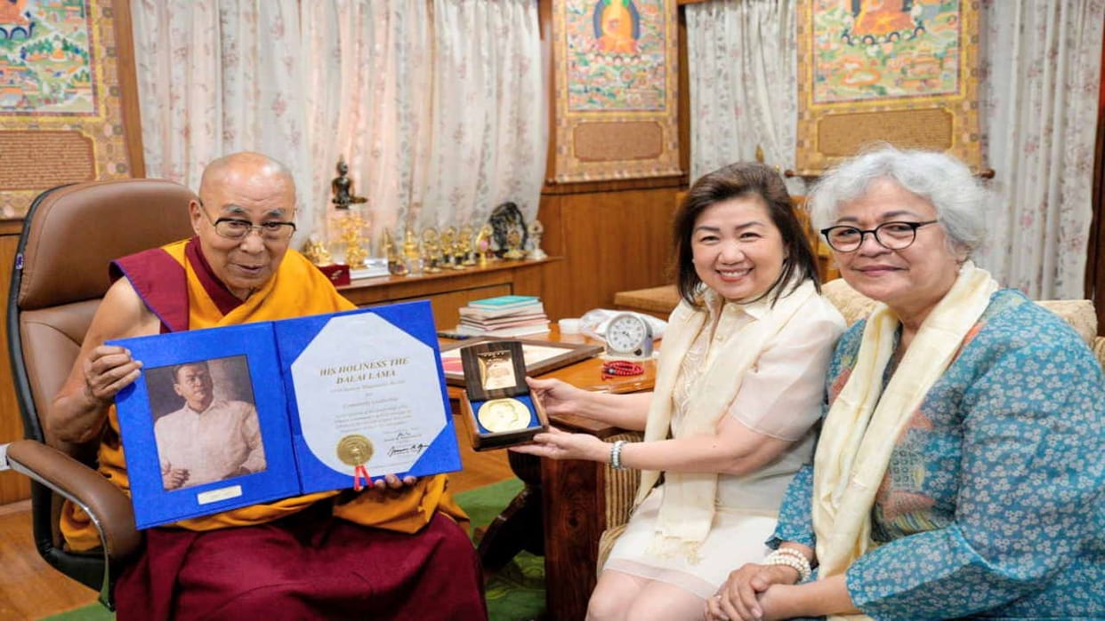 the Dalai Lama receives Ramon Magsaysay Award 64 years after announcement