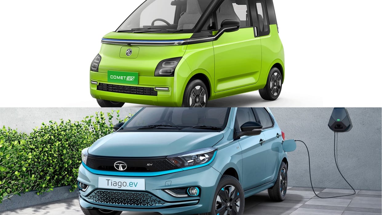 MG Comet EV vs Tata Tiago EV electric cars in india under 10 lakhs