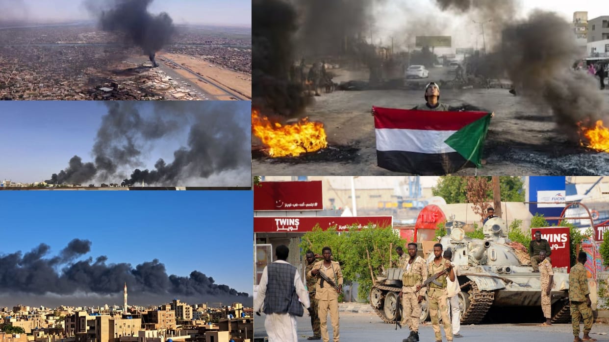 Civil war in Sudan: Army-paramilitary force fighting, bombs raining from the sky, firing on the streets
