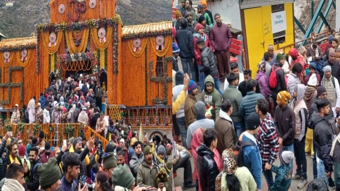 बद्रीनाथ धामका ढोकाहरू आज खोलियो 27 अप्रिल 2023 चारधाम यात्रा धाममा हिमपात हेर्नुहोस् तस्बिरहरू