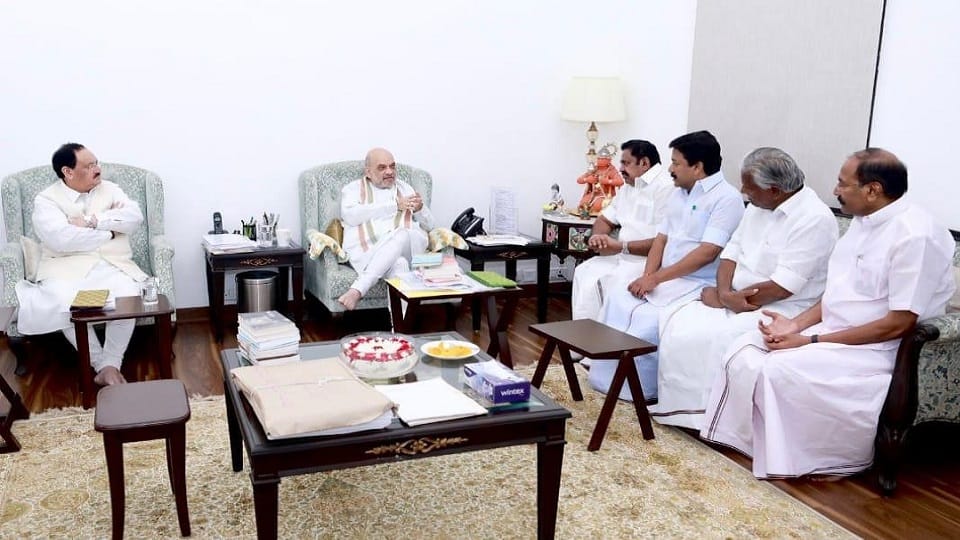 AIADMK Palaniswami and other party leaders met Union Home Minister Amit Shah and JP Nadda