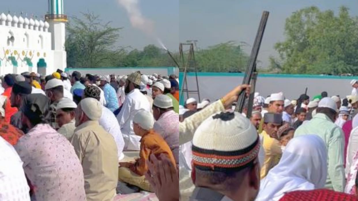 Rajasthan Namazis did aerial firing in Taliban style on Eid In Kota Sangod