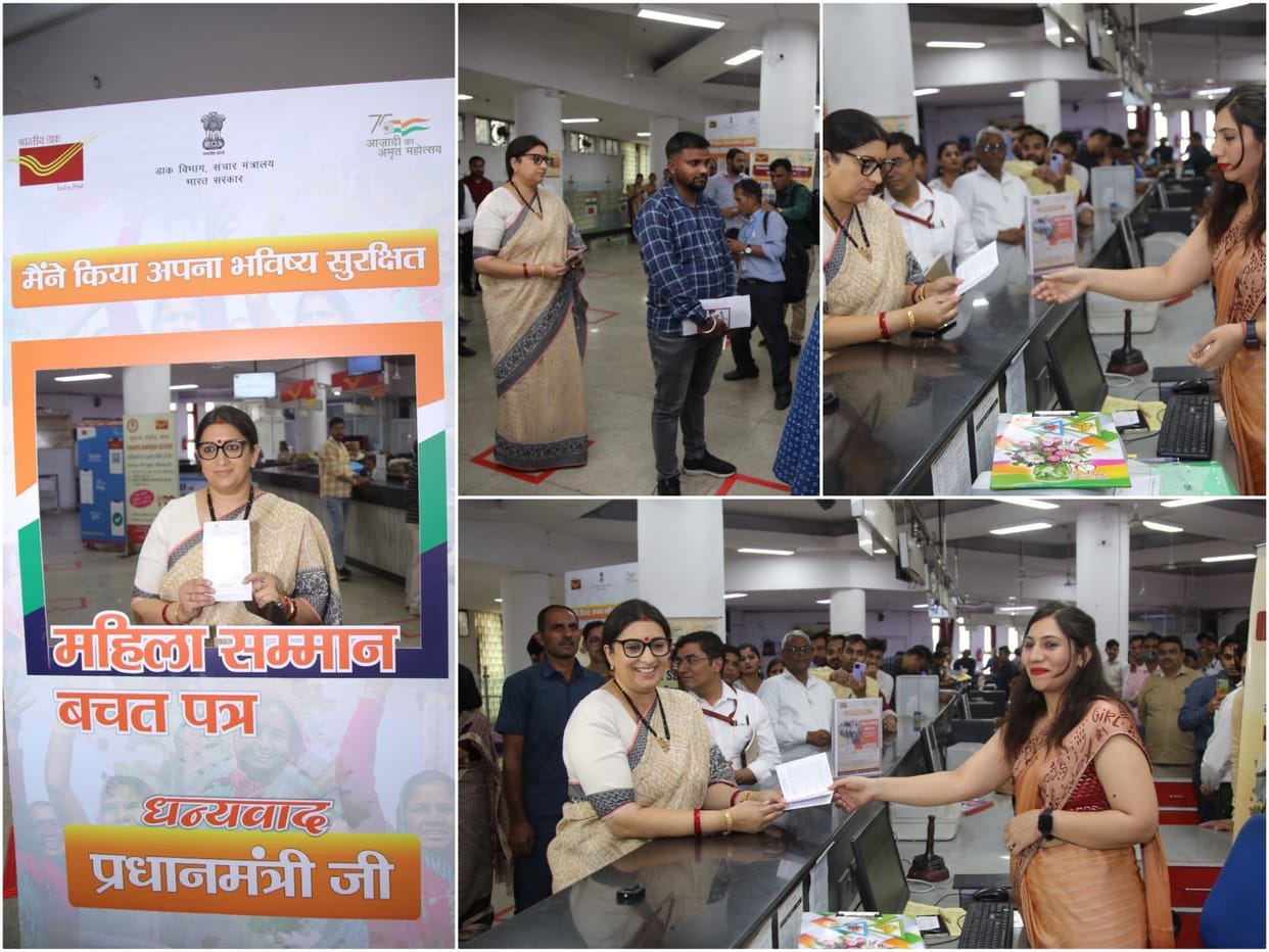 Smriti Irani opens Mahila Samman Savings Certificate account at Parliament Street Post Office news updates