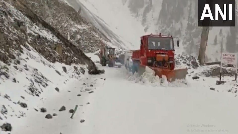 Jammu Kashmir : Higher reaches of Pirpanjal Mountains Range receive fresh snowfall.