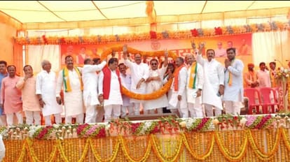Deputy CM Brajesh Pathak addressed election rally in Kasya