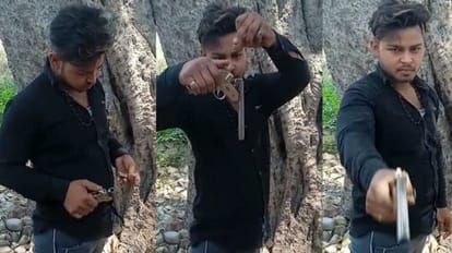 Hathras News: दो युवकों का देसी तमंचे के साथ वीडियो आया सामने, कारतूस लोड करते हुए आ रहा नजर Video viral of two youths with country made pistols