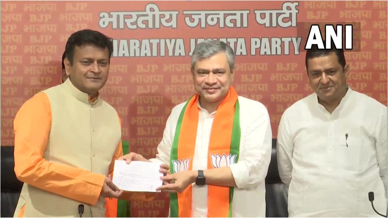 Former JDU leader Ajay Alok joins Bharatiya Janata Party in presence of Union Minister Ashwini Vaishnaw