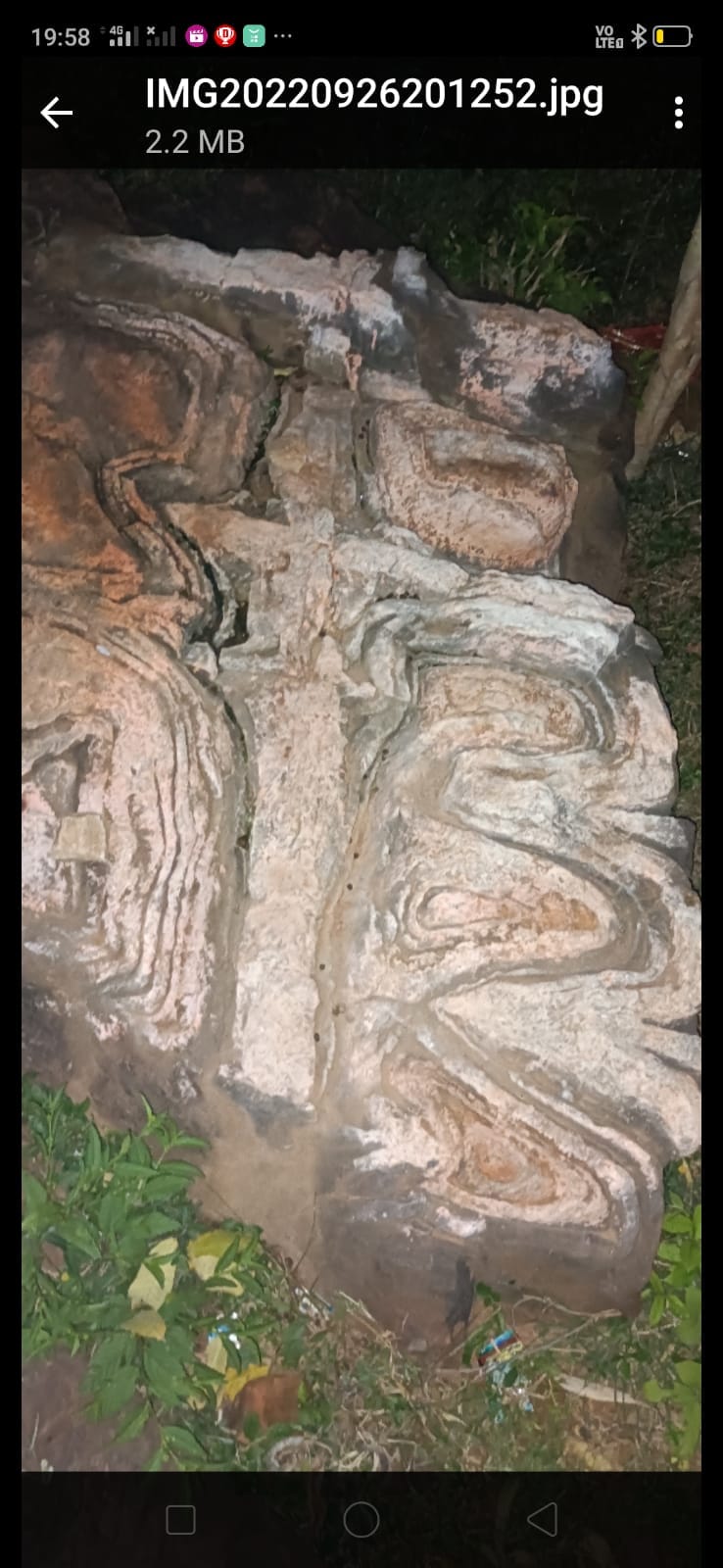 Thousands of years old fossils victim of neglect: cow's hoof on stone, moon-sun-elephant footprints