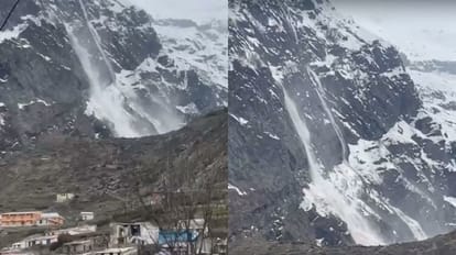 Badrinath Dham Avalanche at the foothills of Neelkanth mountain