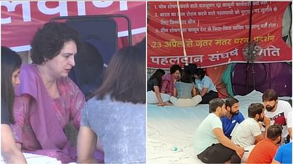 Wrestlers Protest: Priyanka Gandhi met wrestlers, asks why the government is saving Brij Bhushan singh