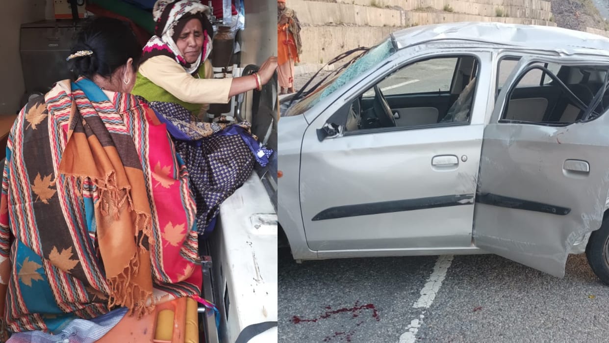 Accident on Chamba-Rishikesh motorway car overturned on the road people injured Tehri Uttarakhand news