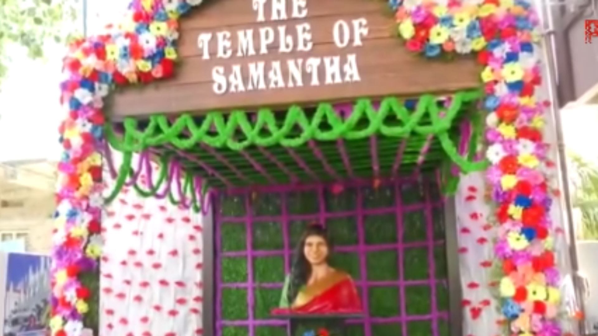 Samantha Ruth Prabhu Fan constructed a temple of Actress in his residence In Andhra Pradesh Video Viral