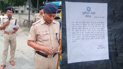 RPF pasted notice to Illegal shops made on railway land in Pilibhit