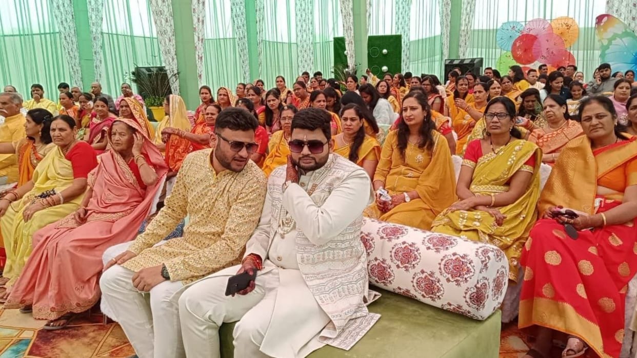 PM Modi Program plays in haldi cermony On Demands Of Bride And Groom in bhilwara