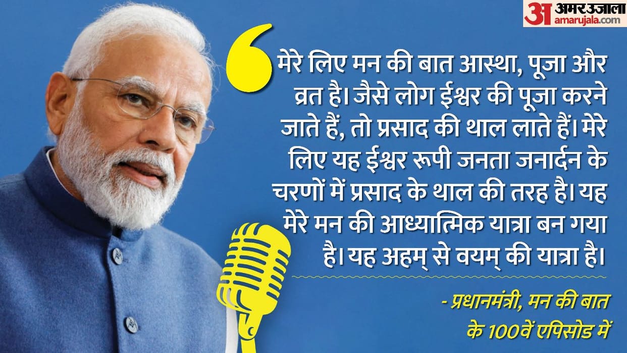 PM Modi Mann Ki Baat Today Live Updates Prime Minister Narendra Modi’s Monthly Radio Programme 100th Episode