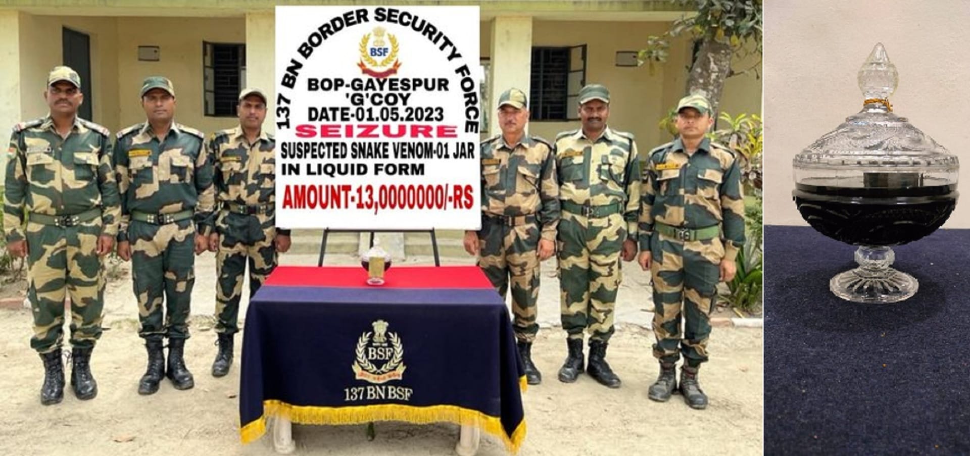 BSF Seized snake venom
