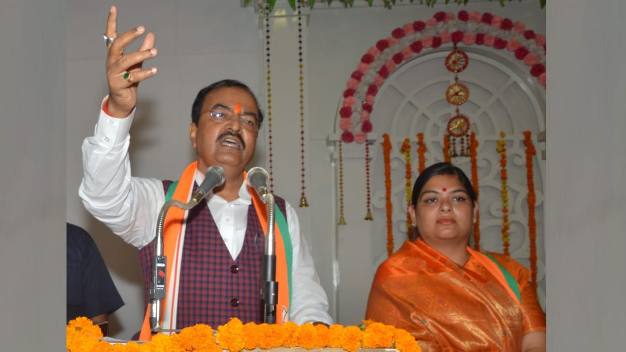 Deputy CM Keshav Prasad Maurya seeks vote for BJP candidate in sitapur.