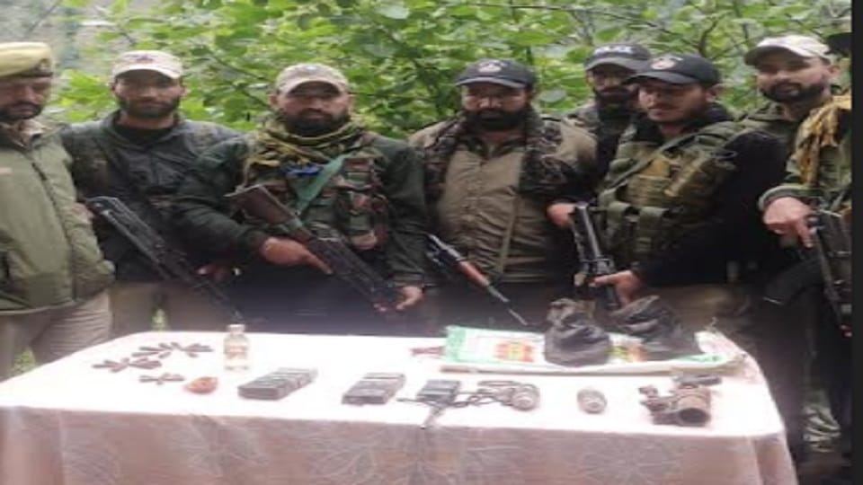 Weapons recovered from terrorist hideout in Ramban forest, helper of terrorists arrested in Shopian