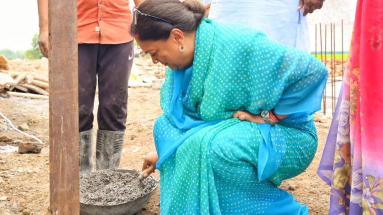 Former CM Raje made one foot high masonry in Jhalawar said strong combination of people blessings and faith