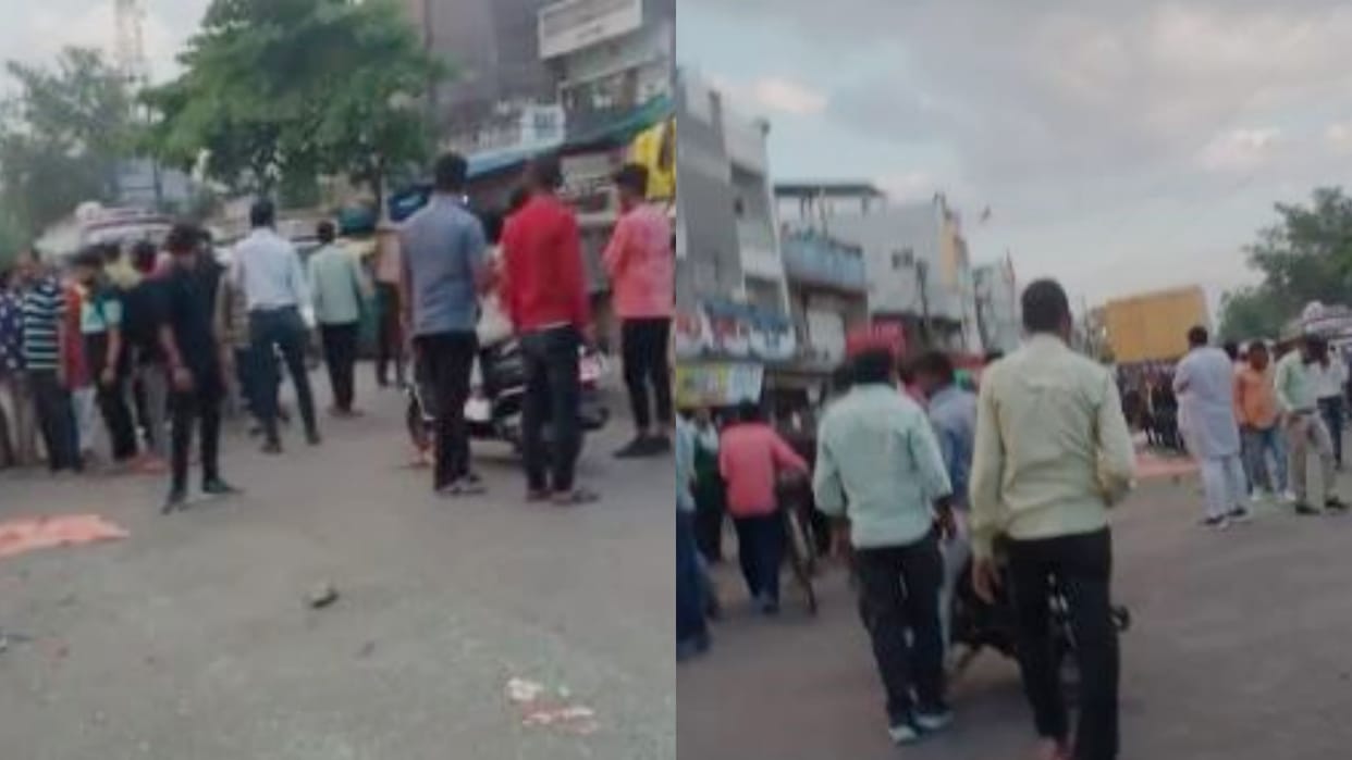 Indore News Big accident due to falling of crane in Banganga area several people died on the spot