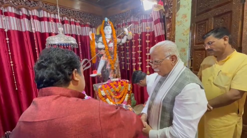 CM Manohar Lal second day in Kurukshetra in Haryana, prayers at Maharishi Markandeshwar temple