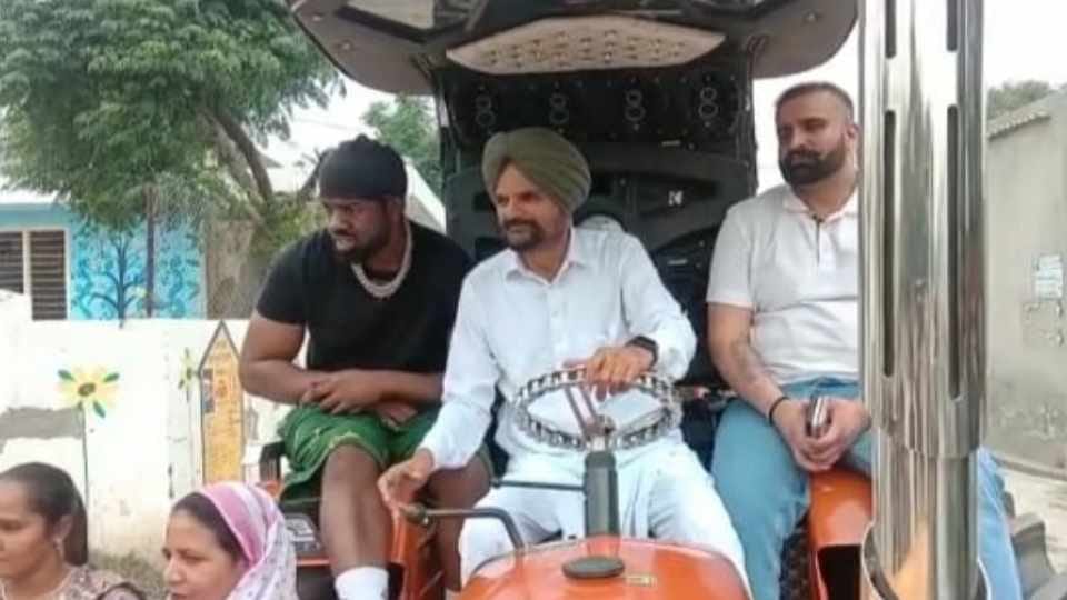 British rapper Tion Wayne arrives to pay tribute to Sidhu Moosewala