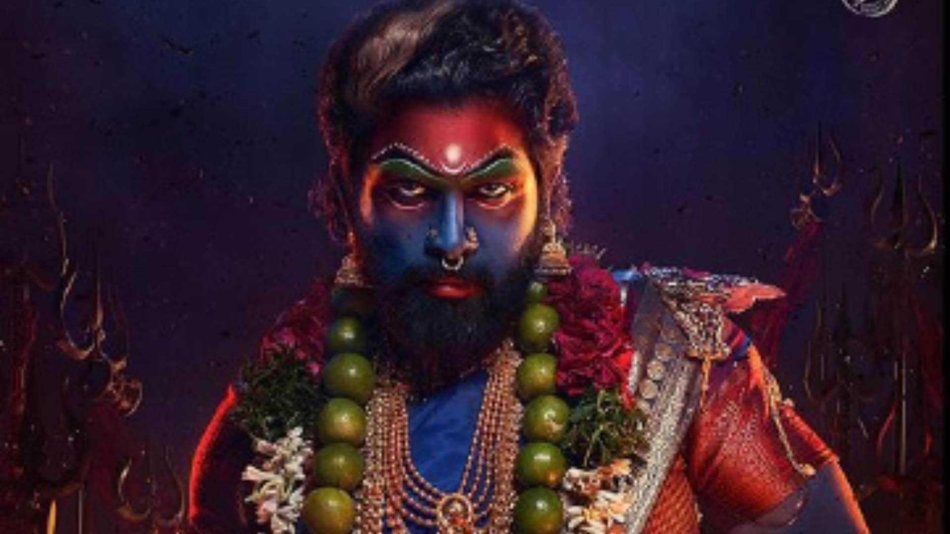 allu arjun pic in saree leaked from sukumar directorial pushpa 2 the rule film set Gangamma Thalli look viral