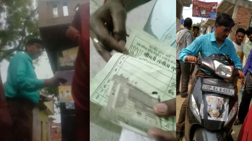 Video of distribution of money to voters few hours before civic polls has surfaced in Mainpuri