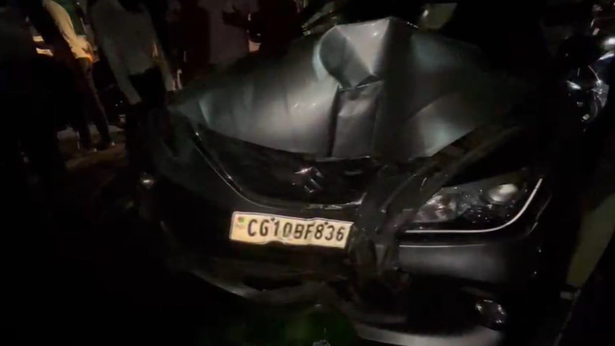 drunk car rider dragged the young man for several meters after hitting him in bilaspur